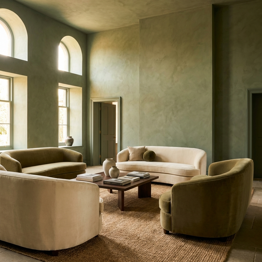 lime wash muted green